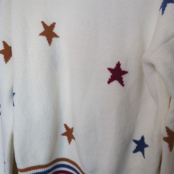 Women’s Oversized Cozy Sweater Rainbow Stars NWT - Picture 6 of 11